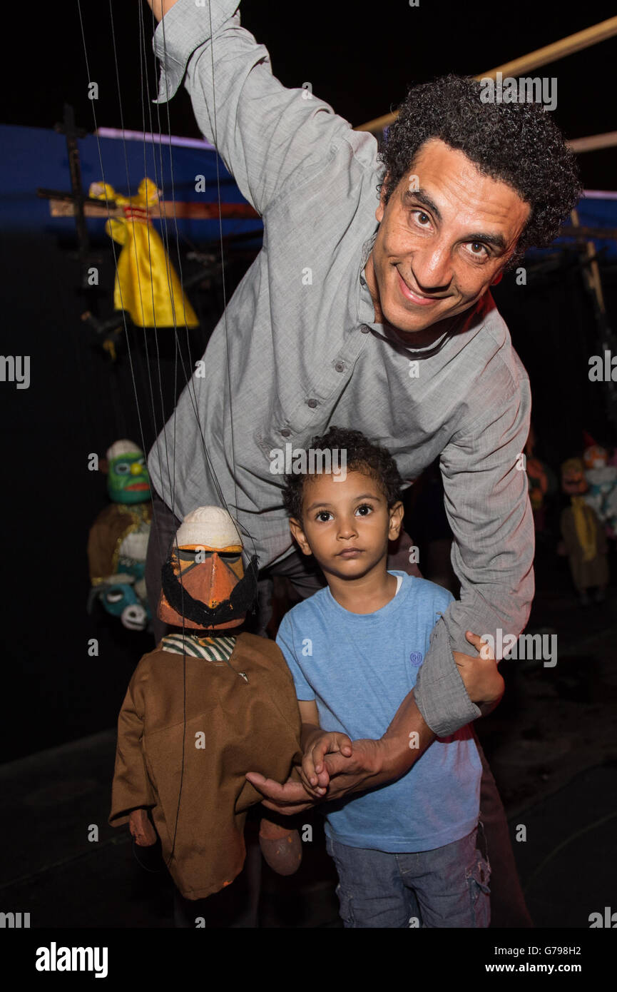 Cairo, Egypt. 25th June, 2016. Actor Walid and his son Adam pose with a ...