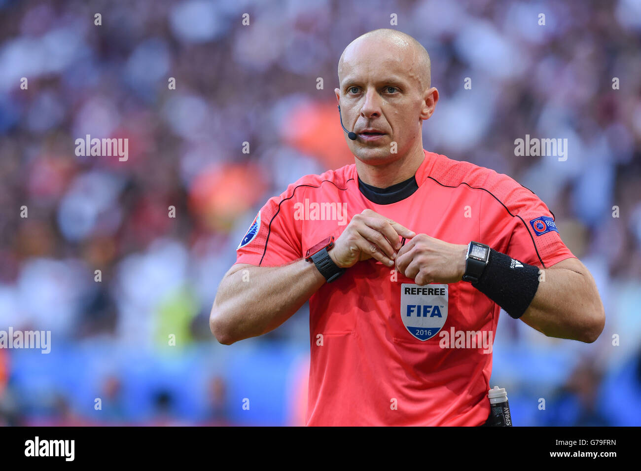 Szymon Marciniak (Referee ; June 26, 2016 - Football : Uefa Euro France 2016, Round of 16, Germany 3-0 Slovakia at Stade Pierre Mauroy, Lille Metropole, France. © aicfoto/AFLO/Alamy Live News Stock Photo