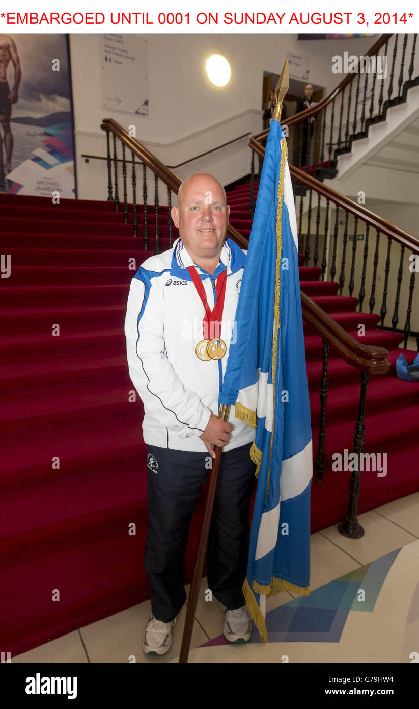 Scotland's Flag Bearer for the closing ceremony Alex Marshall during the photocall at Scotland