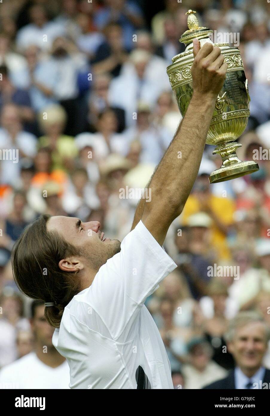 Wimbledon final Federer Stock Photo