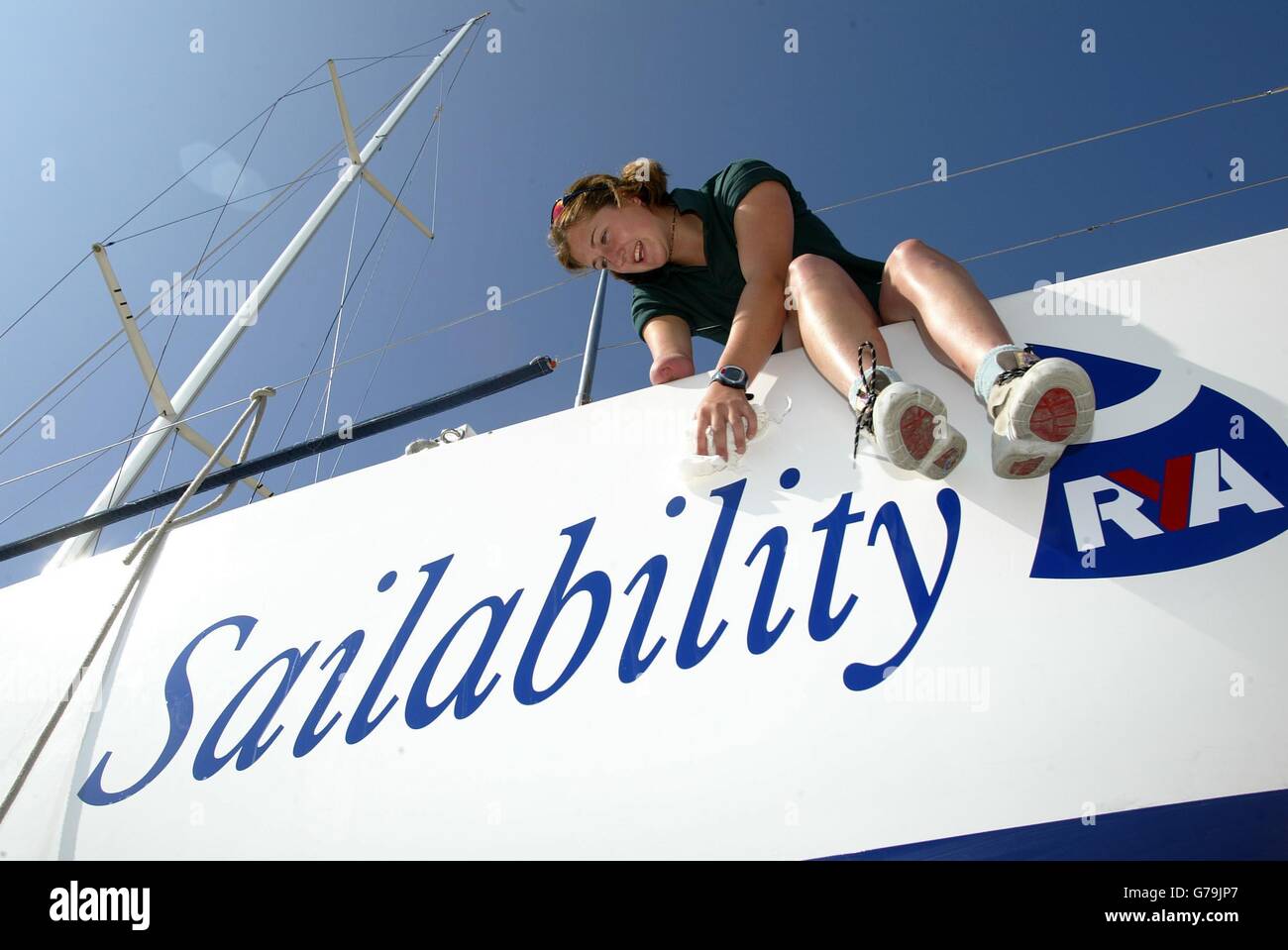 Hannah Stodel Synergia 40 Sailability yacht Stock Photo