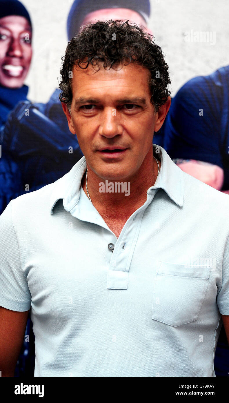 The Expendables 3 World Premiere - London. Antonio Banderas attending a photocall for The Expendables III at the Corinthia Hotel in London. Stock Photo