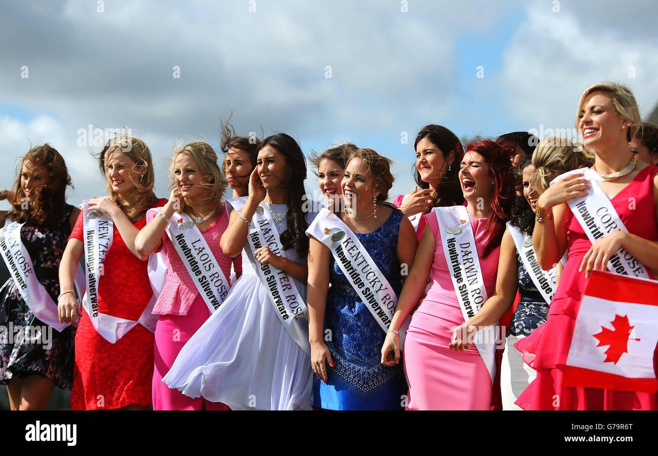 Some of the 32 Irish and International Roses taking part in the 2014 International Rose Selection at the launch of this years Rose of Tralee Festival at Dublin Airport. Stock Photo