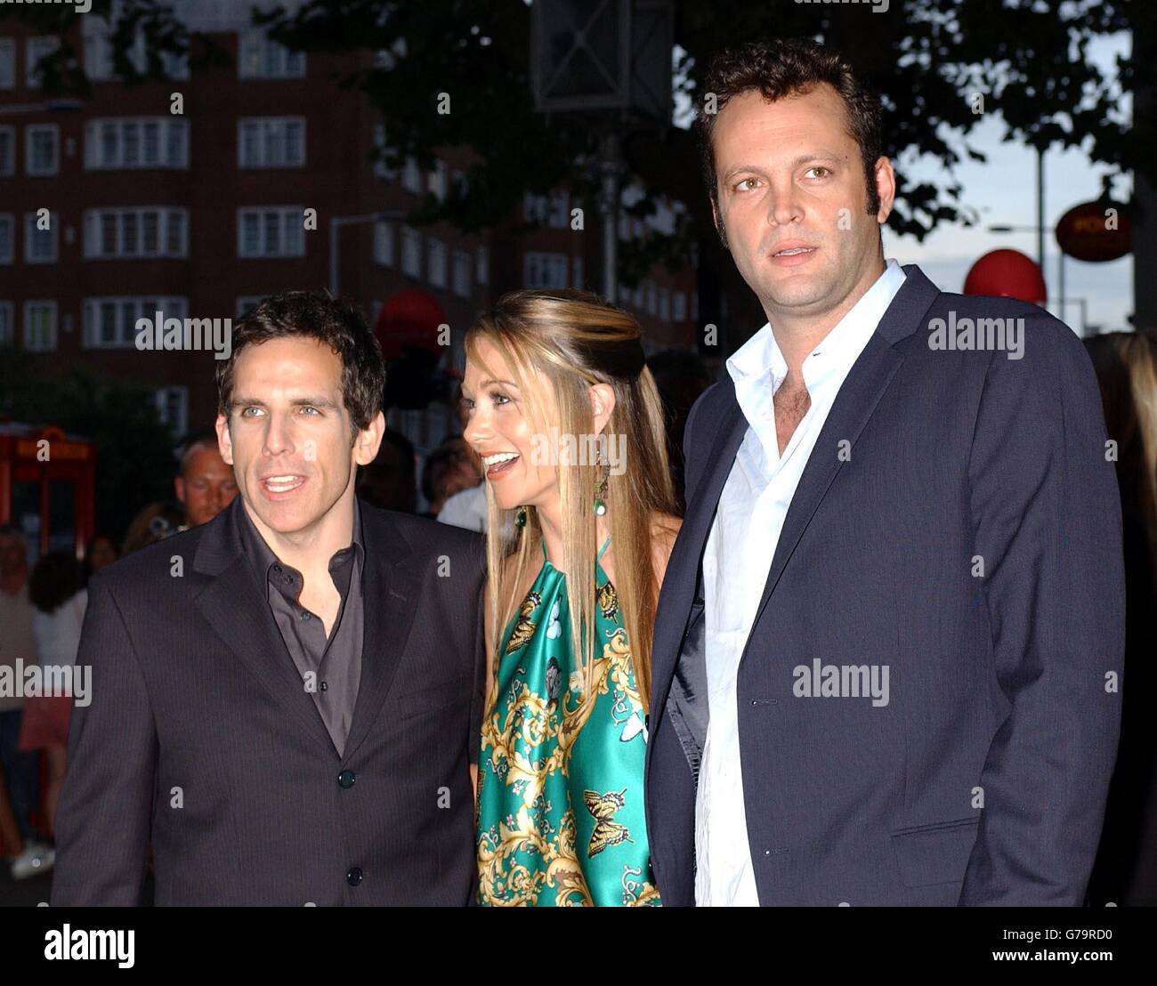Actors Ben Stiller, his wife Christine Taylor and Vince Vaughn arrive