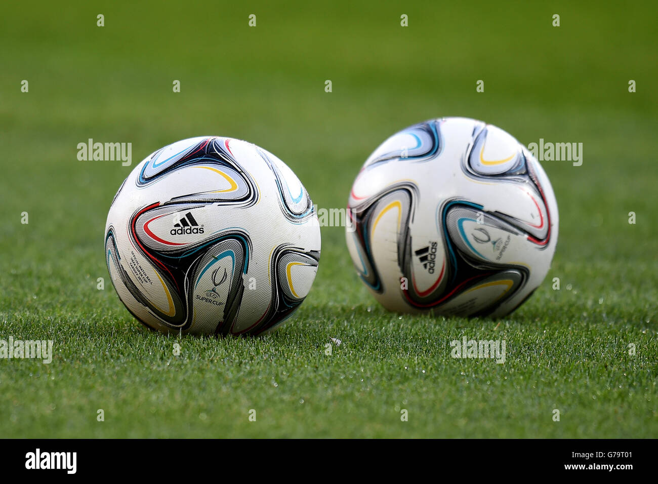 General view of the official match balls for the UEFA Super Cup Stock Photo  - Alamy
