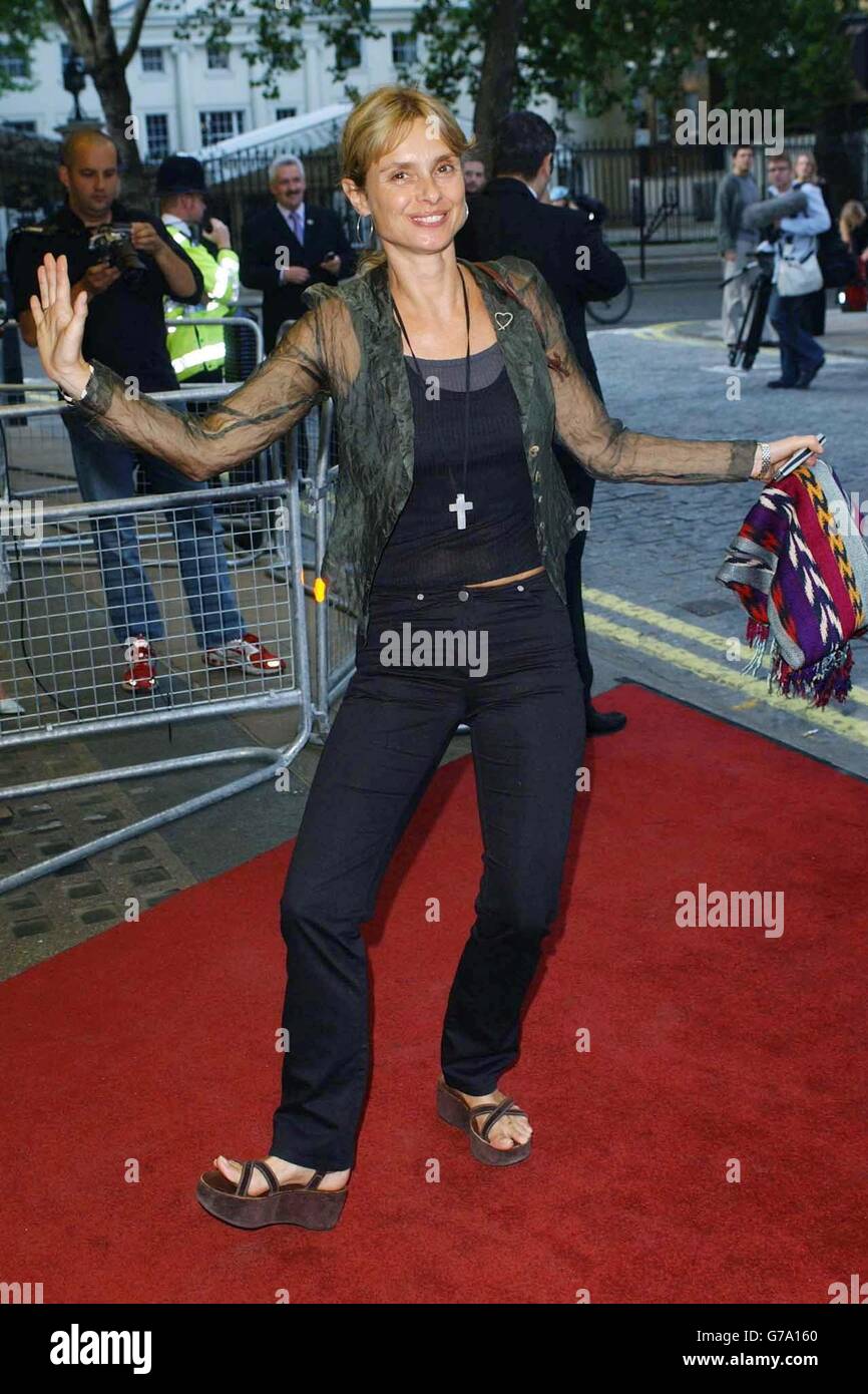 Actress Maryam D'Abo arrives for the UK premiere of Super Size Me at the Curzon Mayfair on Curzon Street in central London Stock Photo