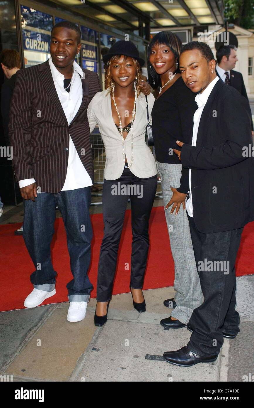 Pop group Big Brovaz arrive for the UK premiere of Super Size Me at the Curzon Mayfair on Curzon Street in central London. Stock Photo