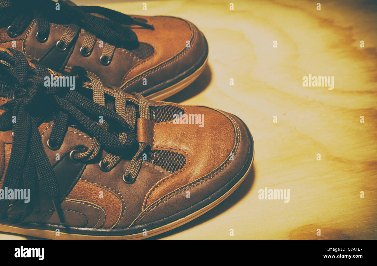 Photograph of a pair of shoes with a retro vintage style Stock Photo