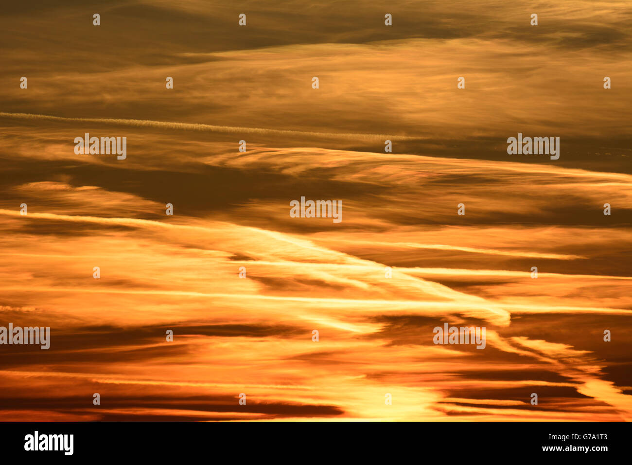 Clouds at Sunset, , Austria, Niederösterreich, Lower Austria, Wienerwald, Vienna Woods Stock Photo