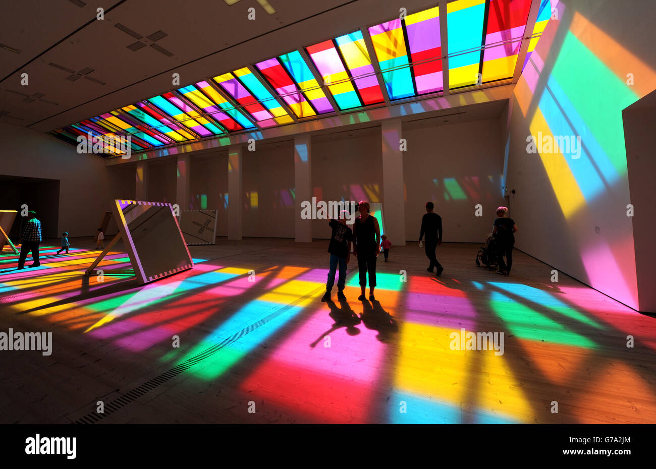 Daniel Buren's light at the Baltic Arts centre Gateshead Stock Photo - Alamy