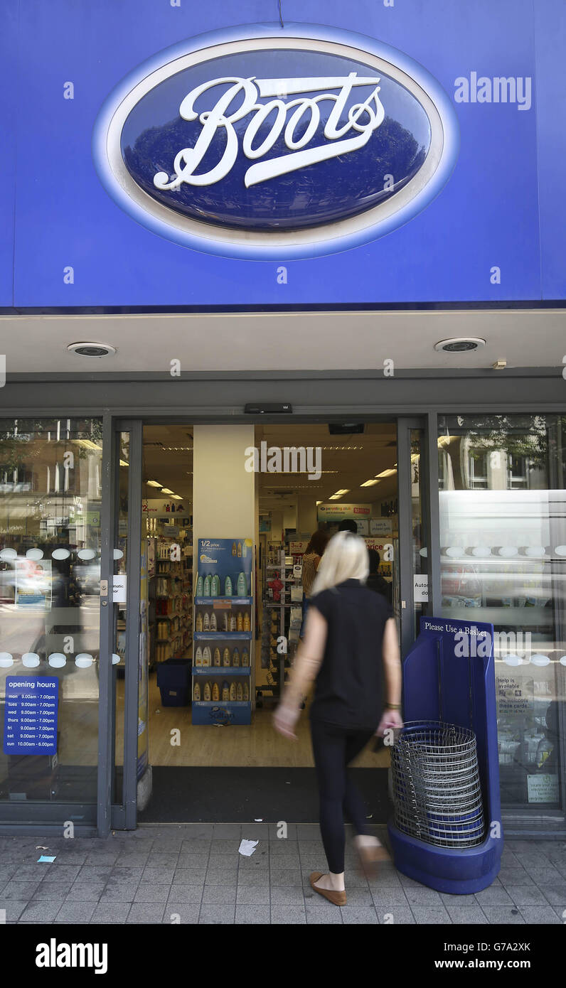 Boots the Chemist shop in Knightsbridge, London, as US retailer Walgreens  has confirmed it is to take full control of Boots the Chemist owner  Alliance Boots after announcing a &pound;9 billion cash