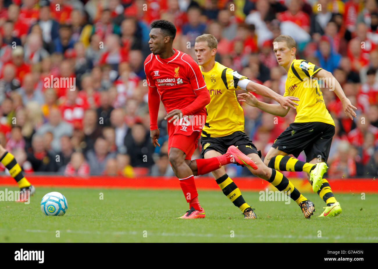Liverpool's Daniel Sturridge in action during the Pre-Season friendly match at Anfield Stadium, Liverpool. Stock Photo