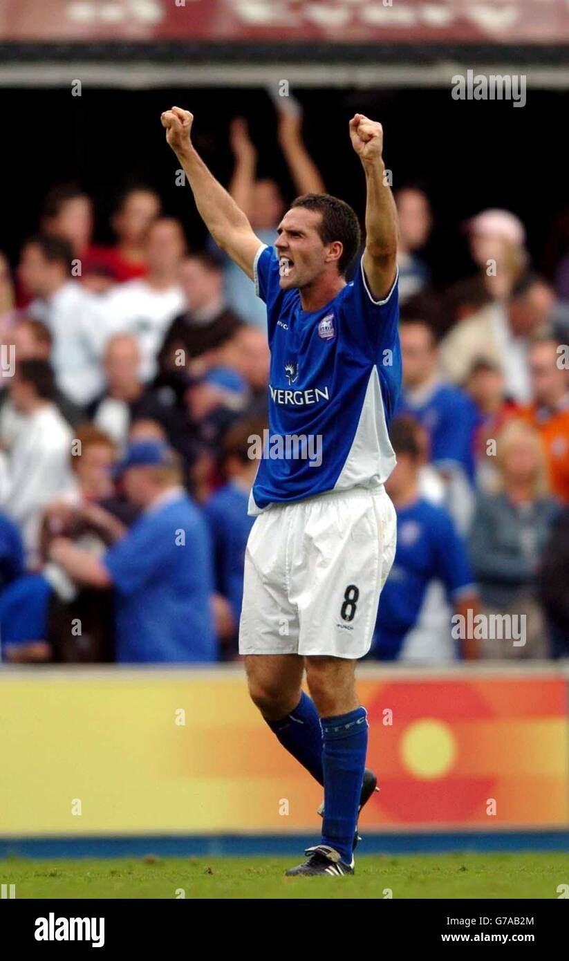 Tom Miller Rugby Ipswich Town's Tommy Miller celebrates his team's 2-0 victory against ...