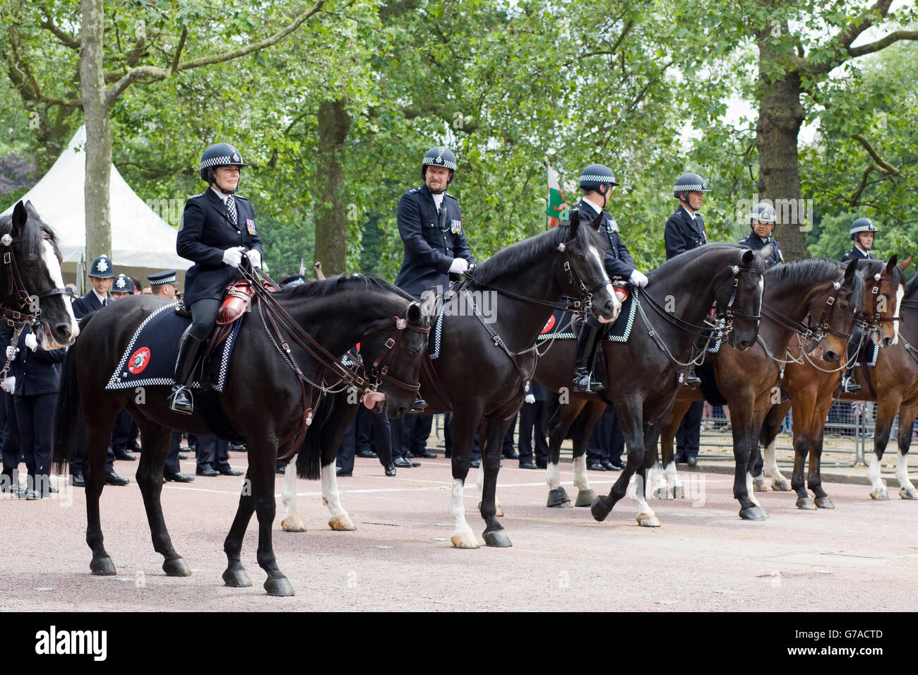 Mounted Police security London England Stock Photo - Alamy