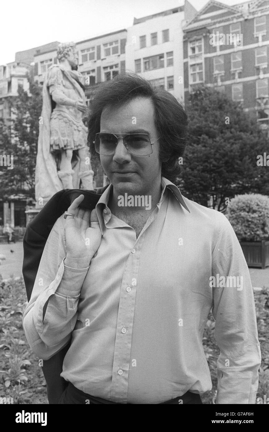 American singer-songwriter Neil Diamond in London. He is set to star in his first feature film, The Jazz Singer, which is a $10m contemporary version of the Al Jolson original. Stock Photo
