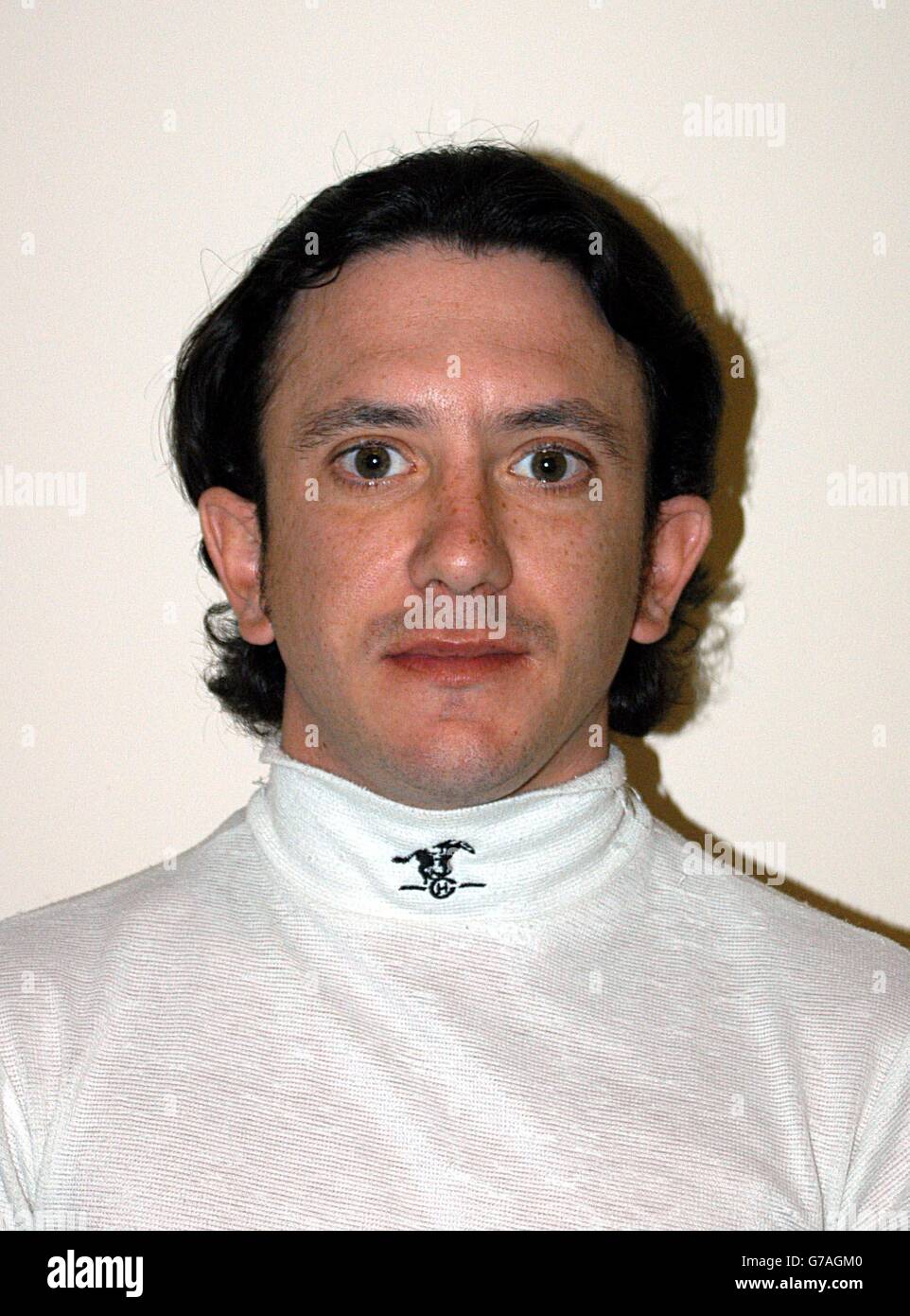 Matthew Henry. Stock image of jockey Matthew Henry at Haydock Stock