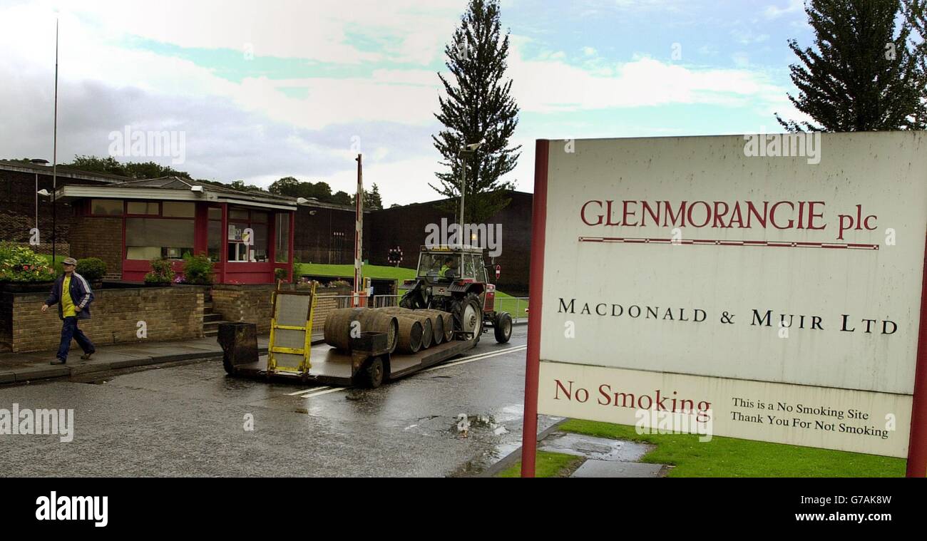 The Glenmorangie Malt Scotch Whisky bottling plant in Broxburn, Scotland where the whisky distillers have announced they are to be put up for sale. Glenmorangie recently overtook Glenfiddich as the UK's best-selling malt. Stock Photo