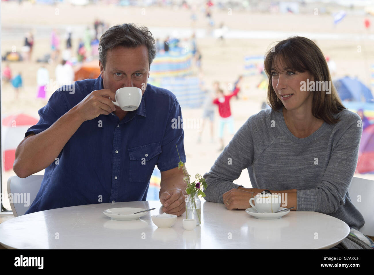 Camerons on holiday Stock Photo