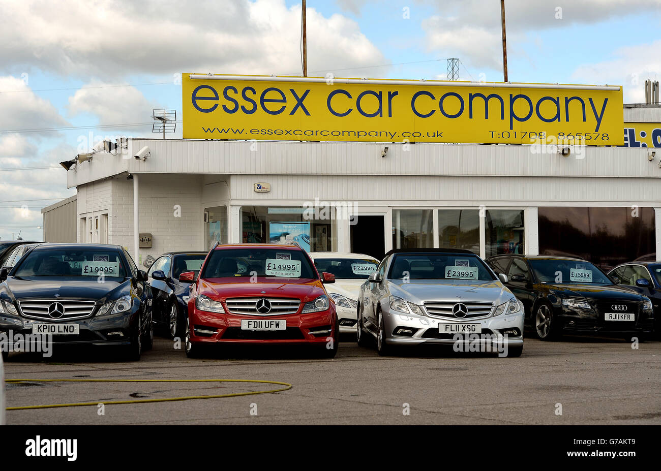 New used car sales stock. General view of the Essex Car Company, which