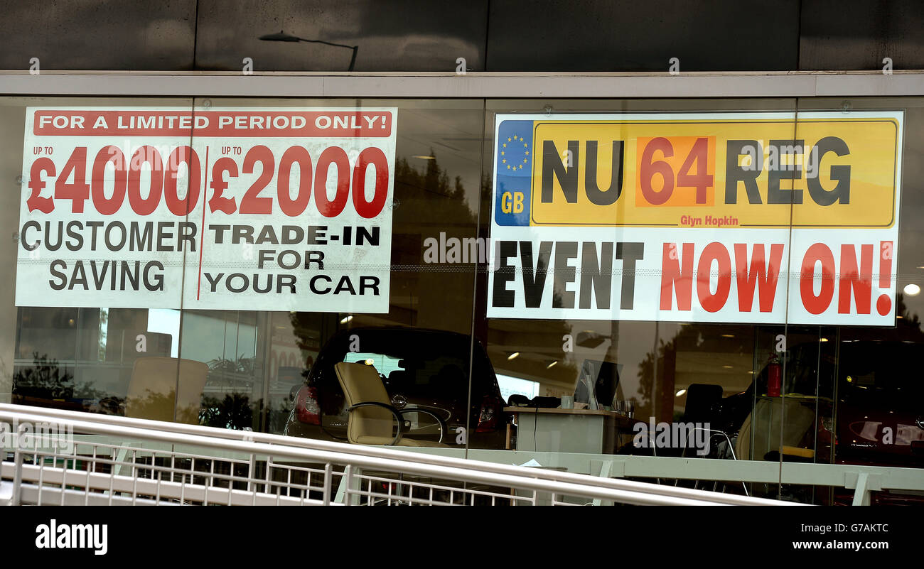 New used car sales stock Stock Photo Alamy