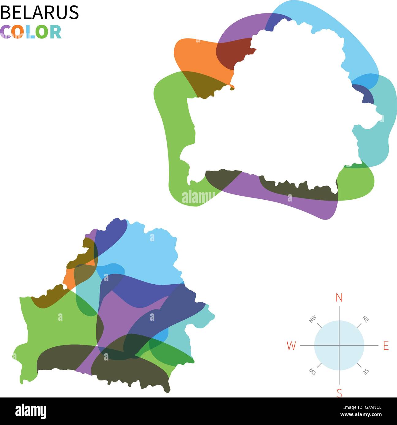 Abstract vector color map of Belarus Stock Vector