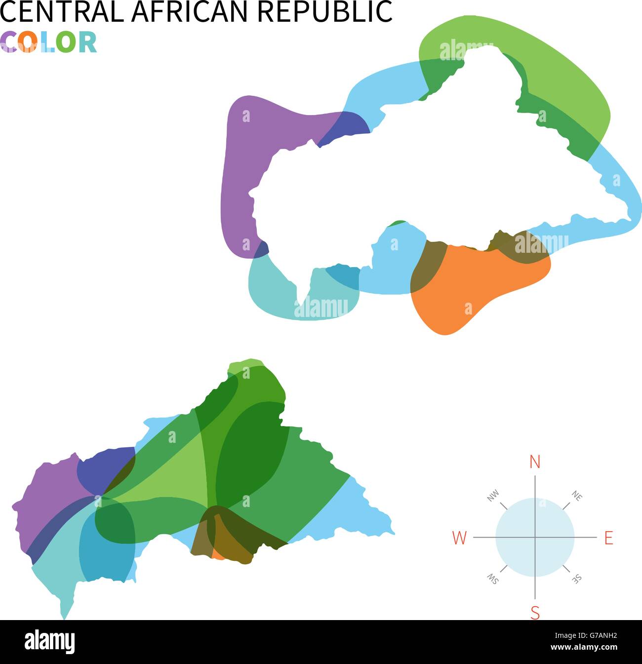 Abstract vector color map of Central African Republic Stock Vector ...