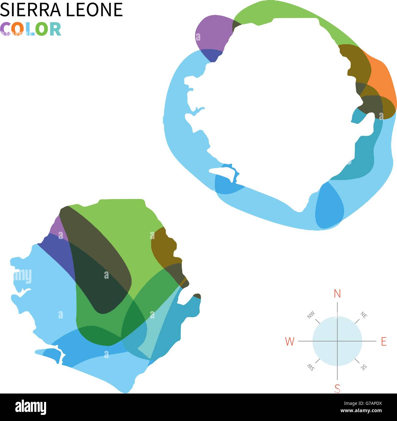 Abstract vector color map of Sierra Leone Stock Vector Image & Art - Alamy