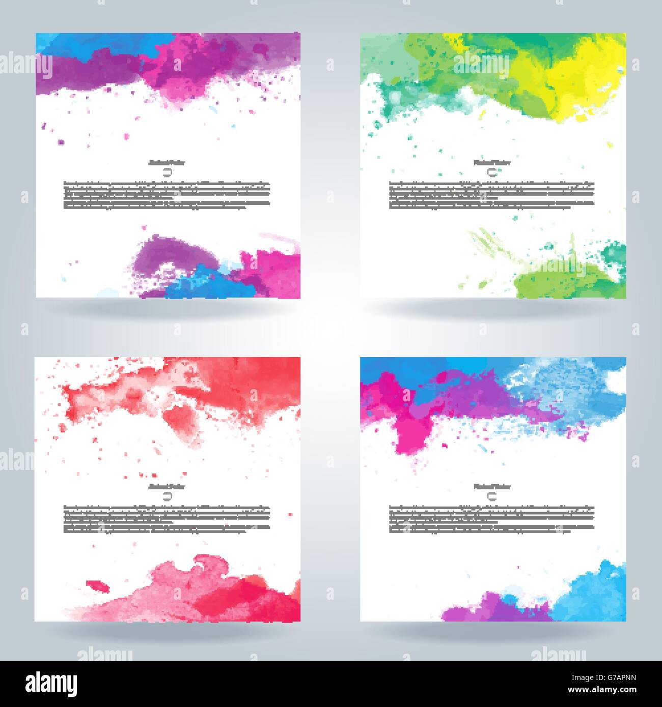 Set of bright colorful vector watercolor background Stock Vector Image ...