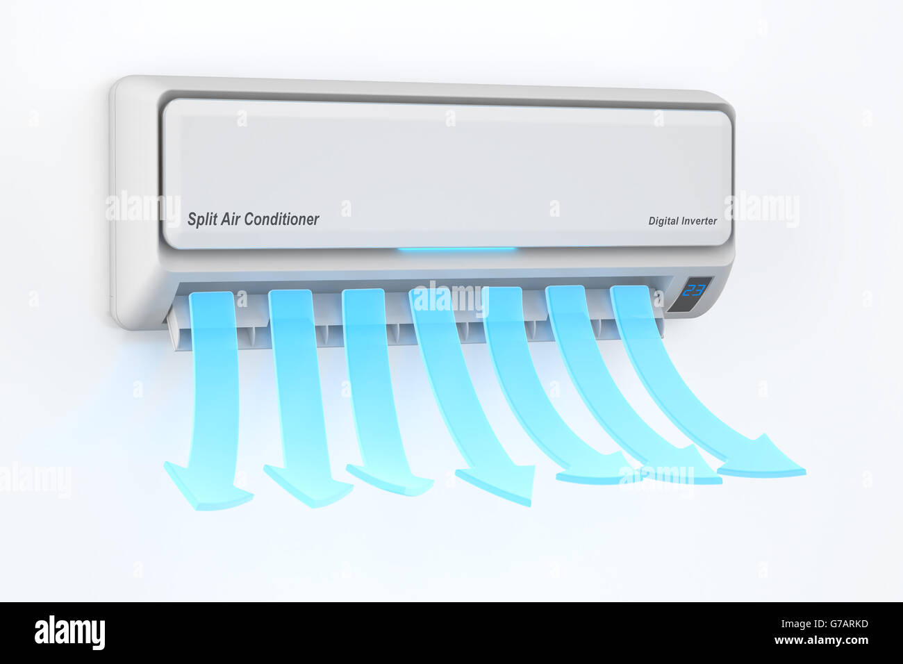 Air conditioner blowing cold air concept, 3D rendering Stock Photo Alamy