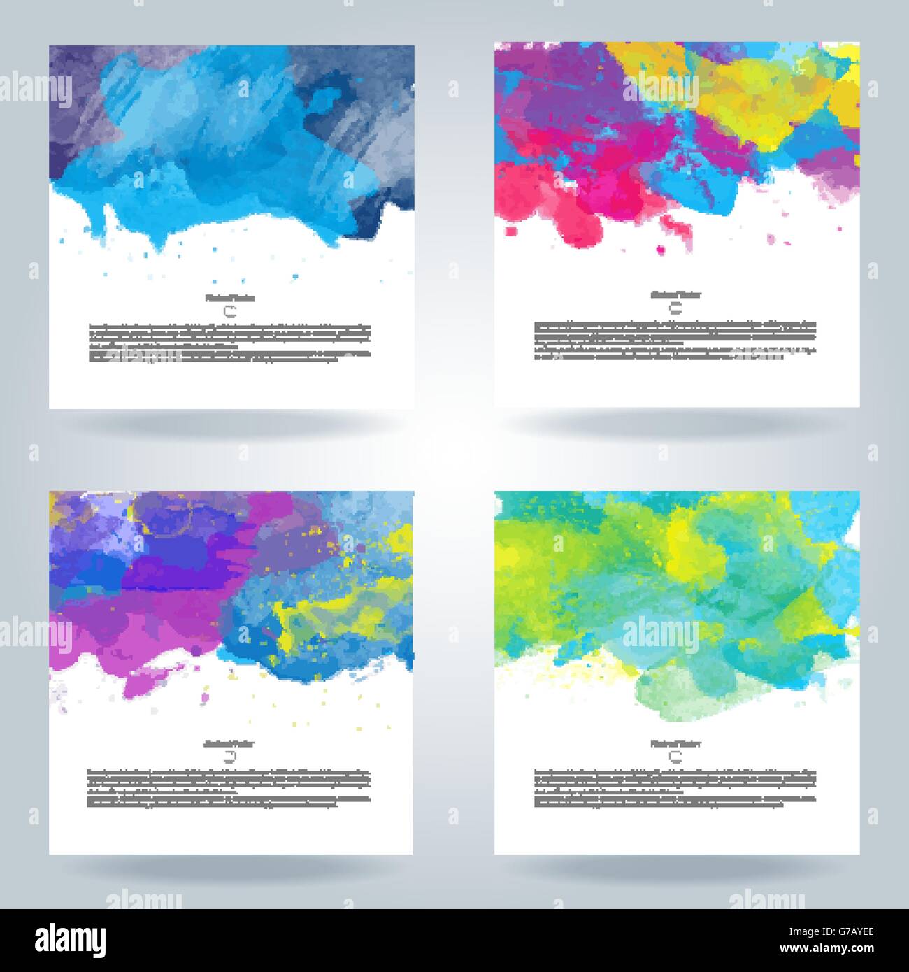 Set of bright colorful vector watercolor background Stock Vector Image ...