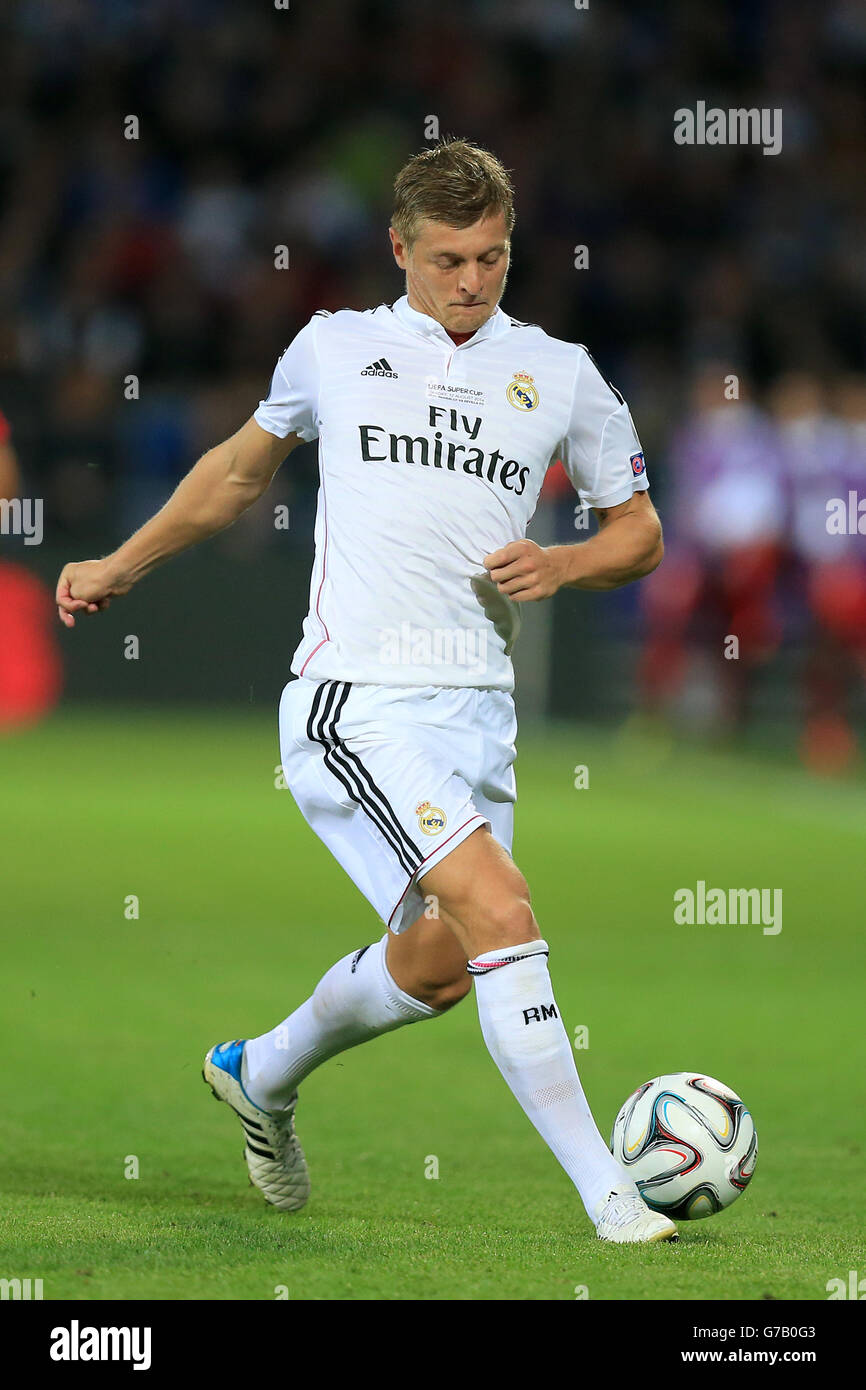 Soccer - 2014 UEFA Super Cup - Sevilla v Real Madrid - Cardiff City Stadium. Real Madrid's Toni Kroos in action Stock Photo