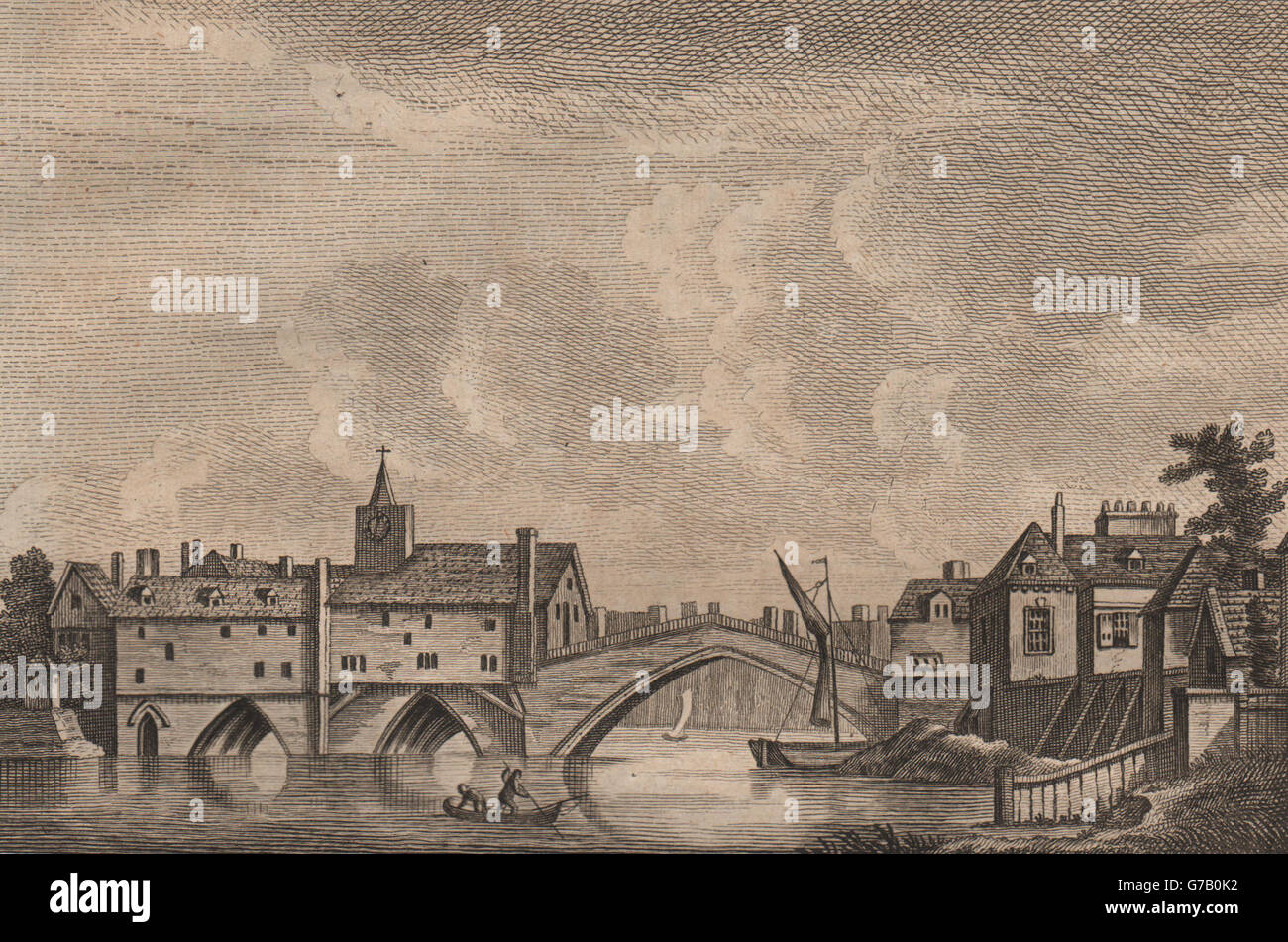 YORK. Ouse Bridge. Yorkshire. GROSE, antique print 1776 Stock Photo