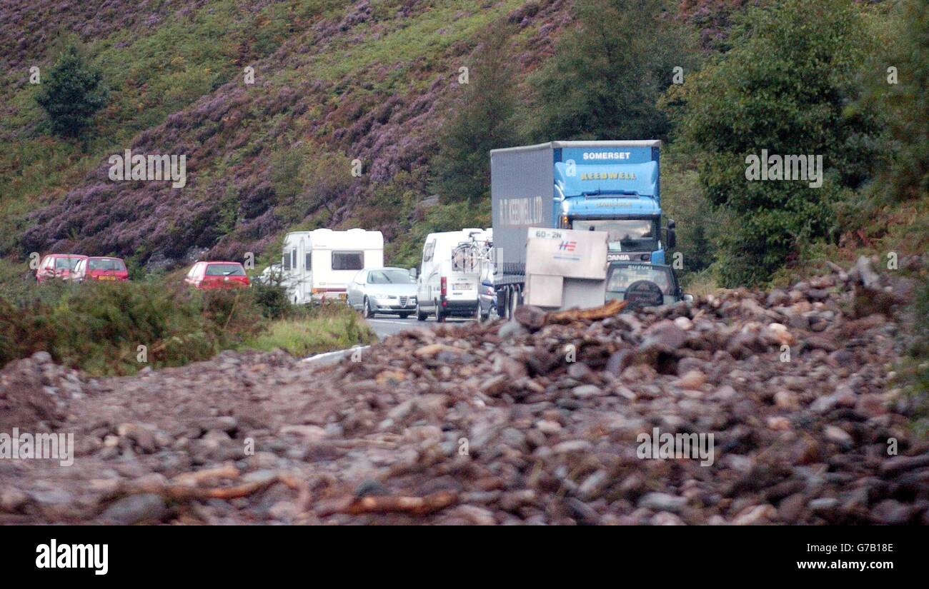 The scene as a massive clear-up operation gets, under way in Scotland ...