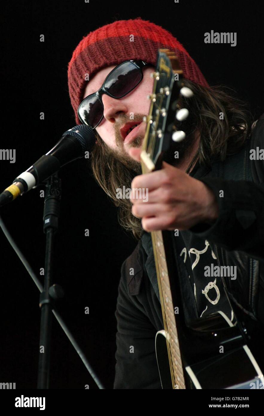 Badly Drawn Boy perform live on the V Stage at V Festival 2004, in ...