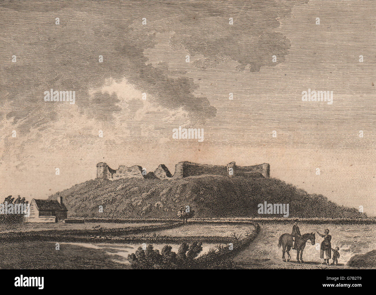 GUERNSEY. St Michael's or the Vale Castle. Channel Islands. GROSE, print 1776 Stock Photo