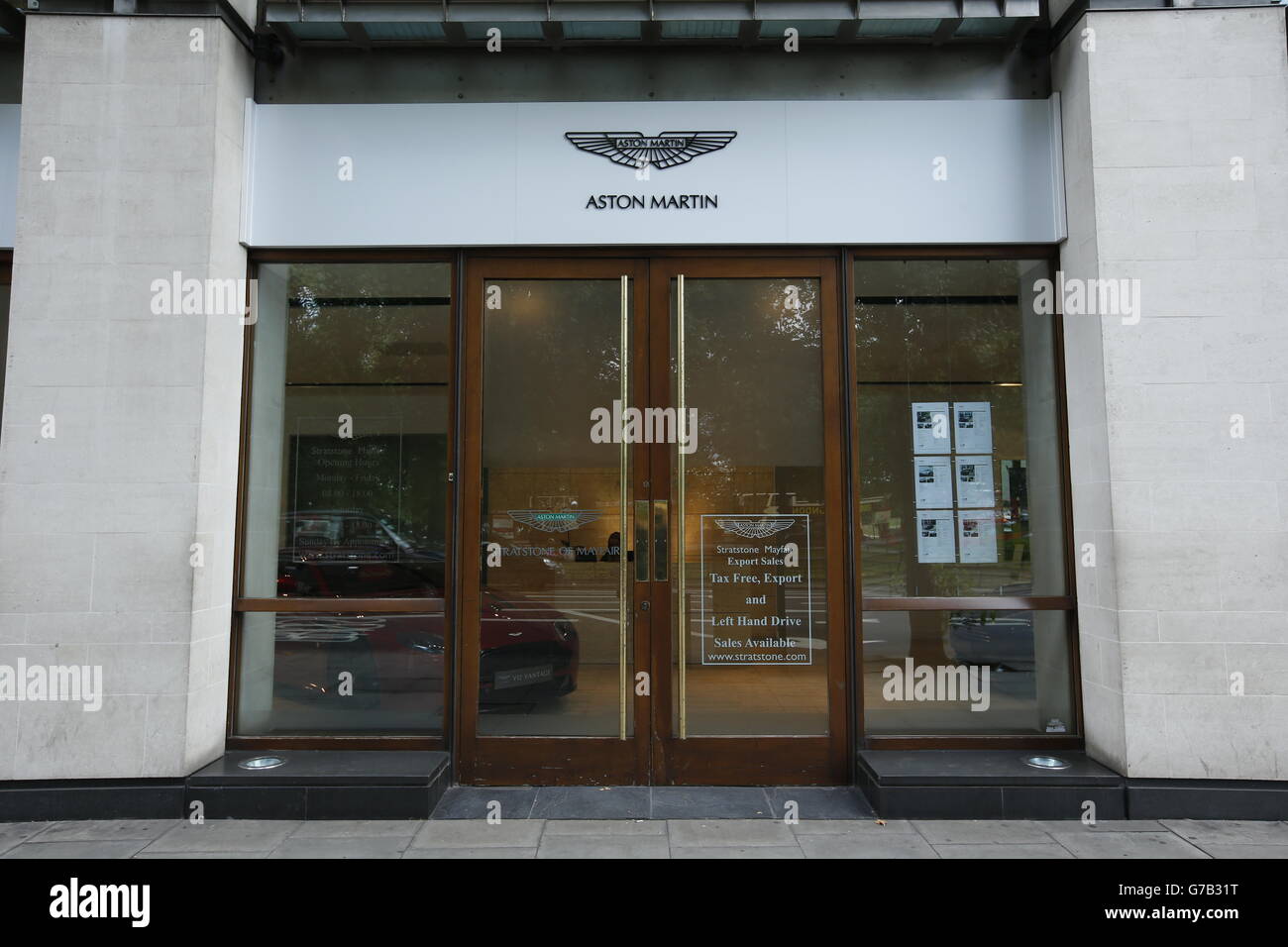 Stratstone Mayfair Aston Martin dealership, Park Lane, London Stock