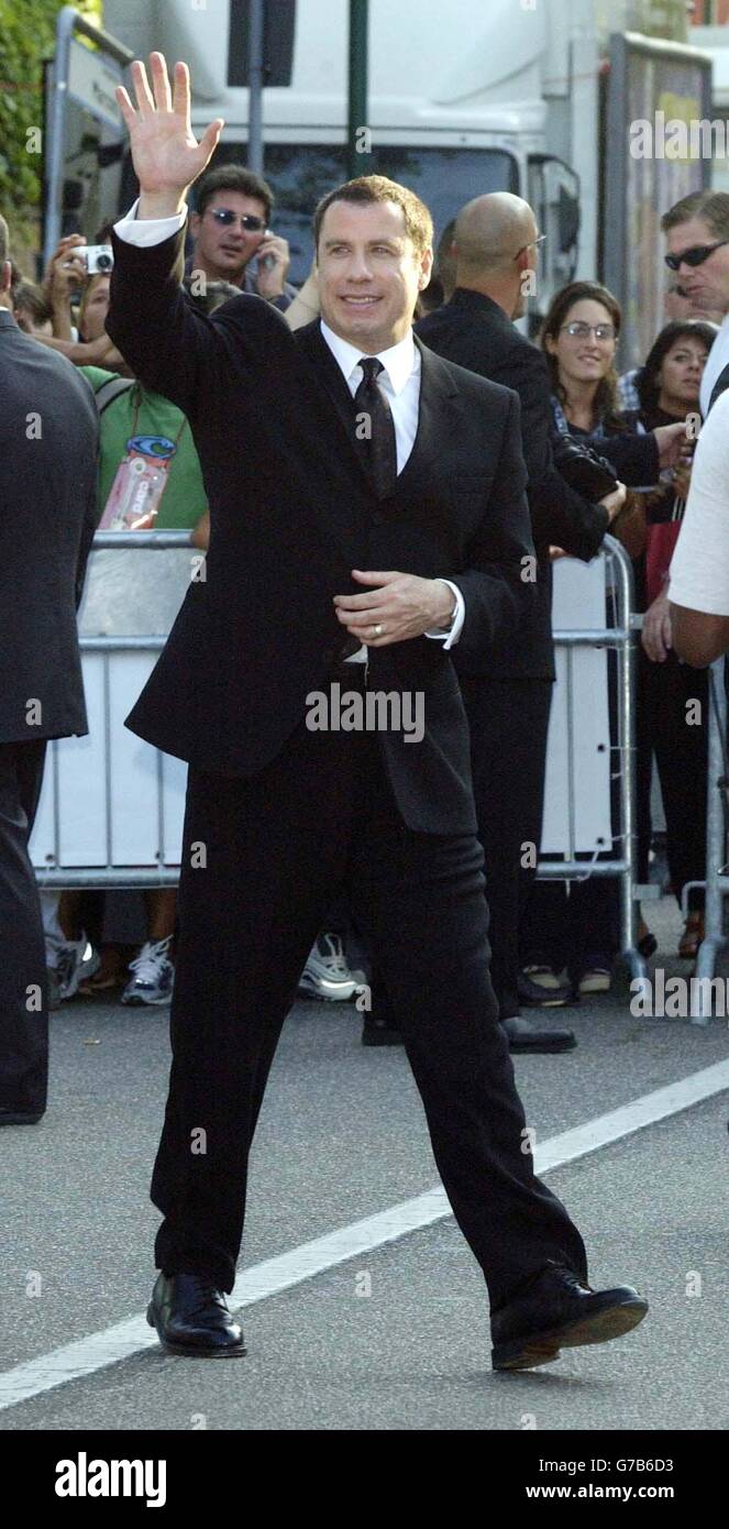 AP, AFP OUT. Star of the fim John Travolta arrives for the premiere of 'A Love Song For Bobby Long' at Mostra Internazionale d'Arte Cinematografica Lido in Venice, Italy during the 61st annual Venice Film Festival. Stock Photo