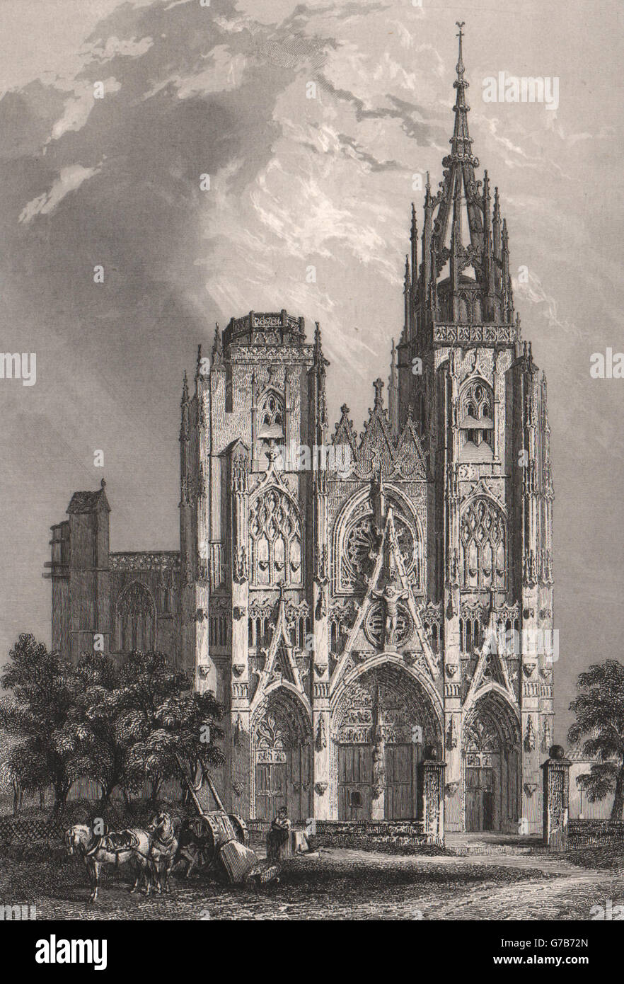 CHÂLONS-EN-CHAMPAGNE. Notre Dame de L'Épine. Marne, antique print 1844 Stock Photo