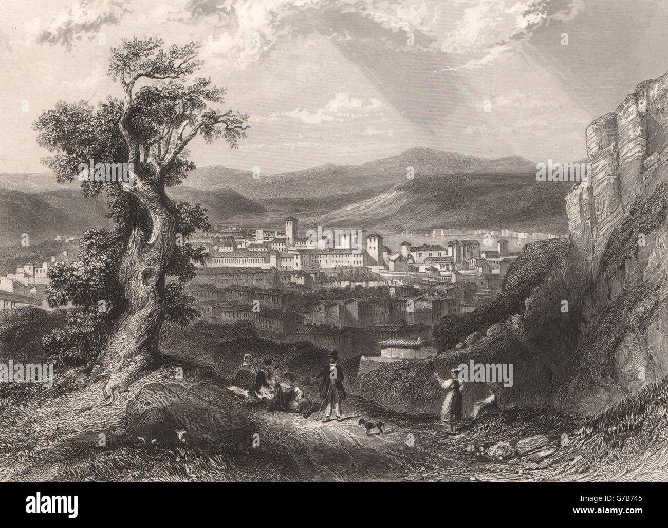 VIENNE EN DAUPHINÉ. Isère, antique print 1844 Stock Photo