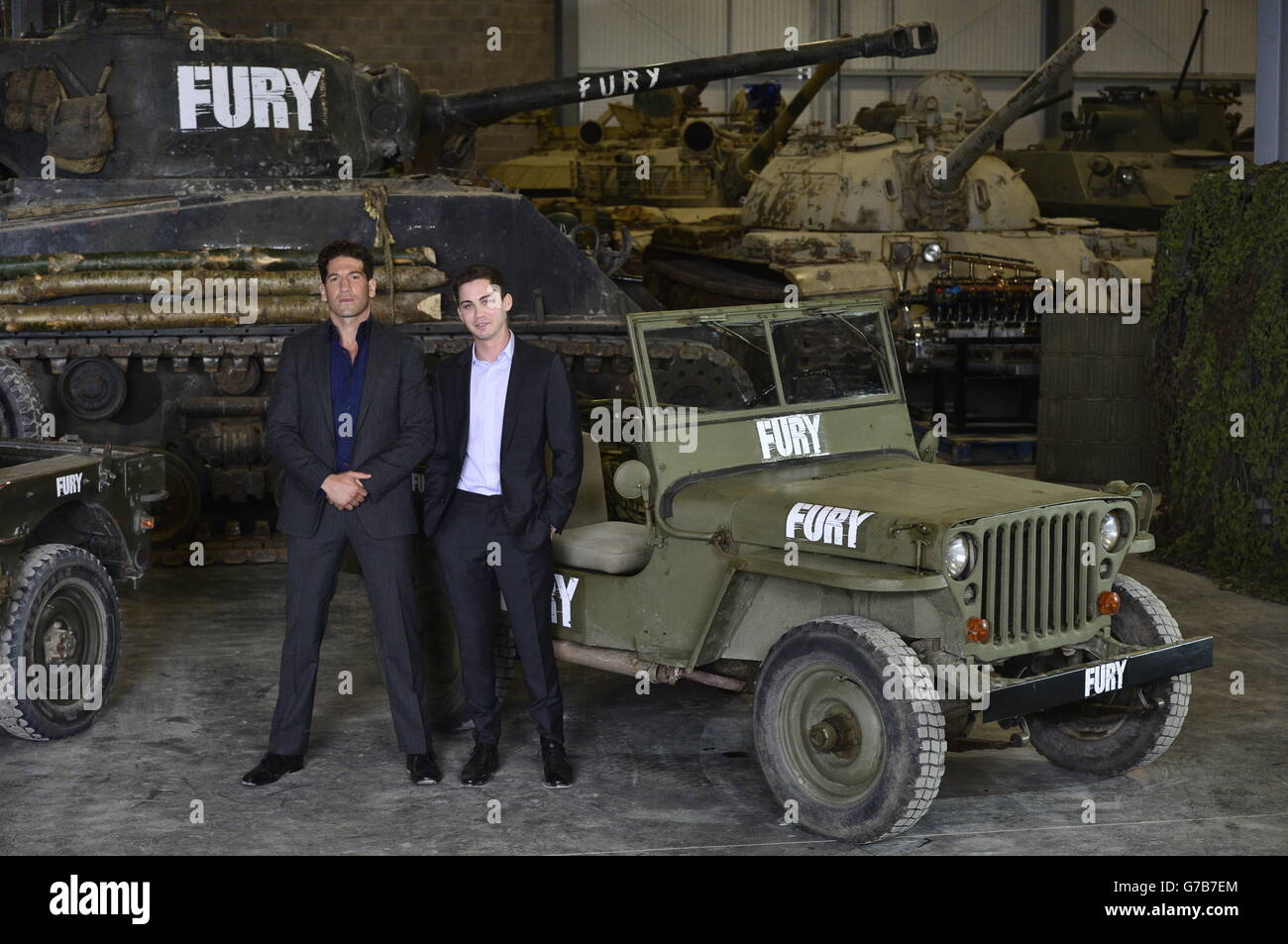 Jon Bernthal (left) and Logan Lerman during a photocall for World War