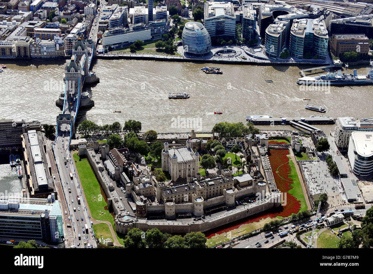 Tower Of London Poppies Aerial View