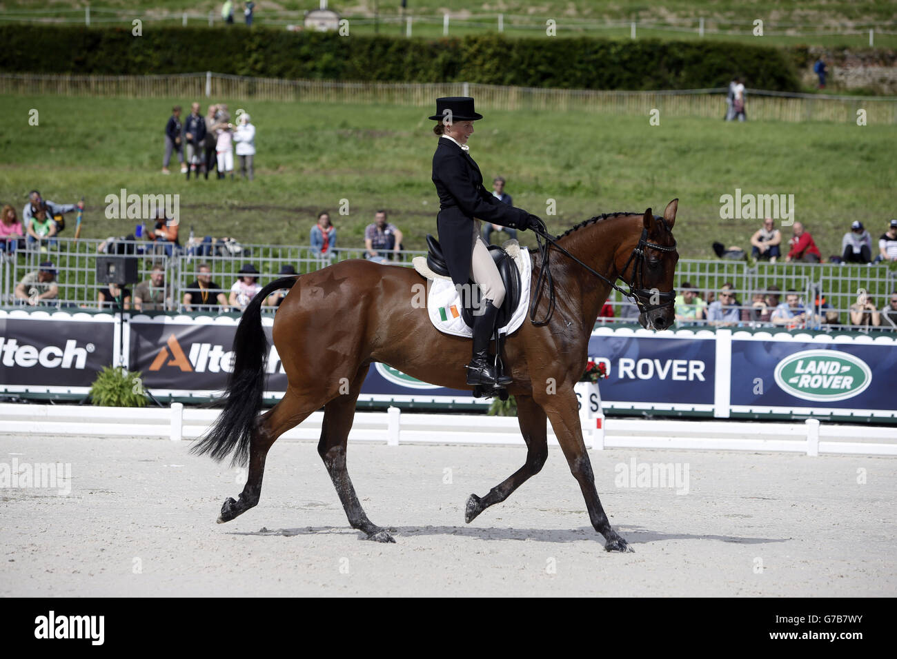 Ireland's Sarah Ennis riding Horseware Stellor Rebound competes in the dressage phase of the