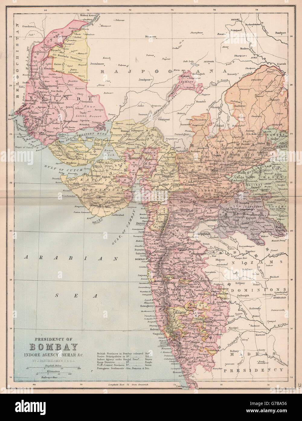 BRITISH INDIA. 'Bombay Presidency'. Scinde Gujerat Railways, 1878