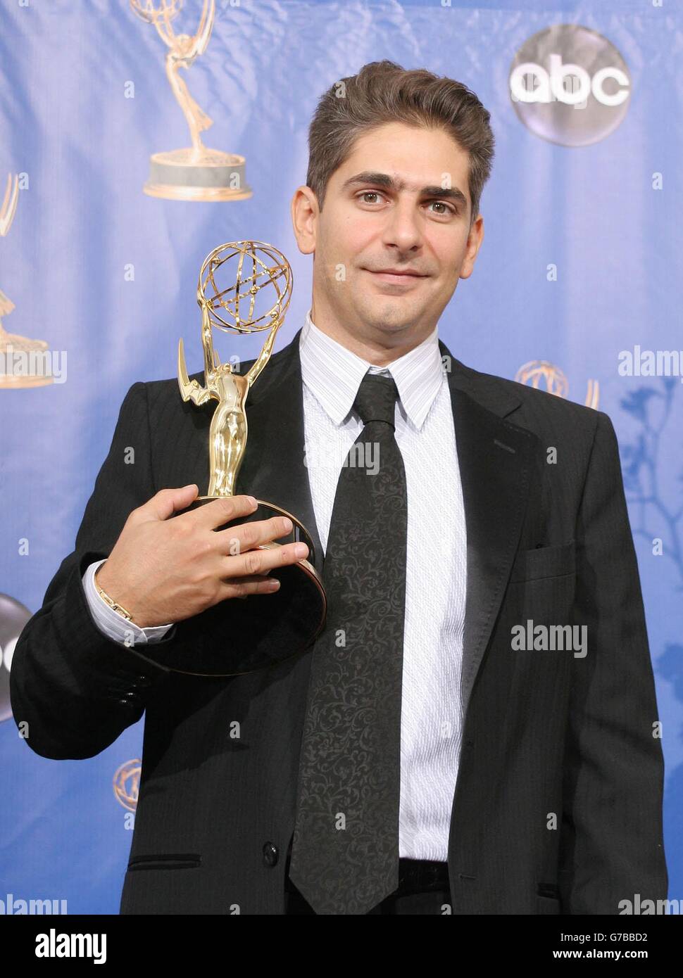 Actor Michael Imperioli poses with his Emmy for outstanding supporting