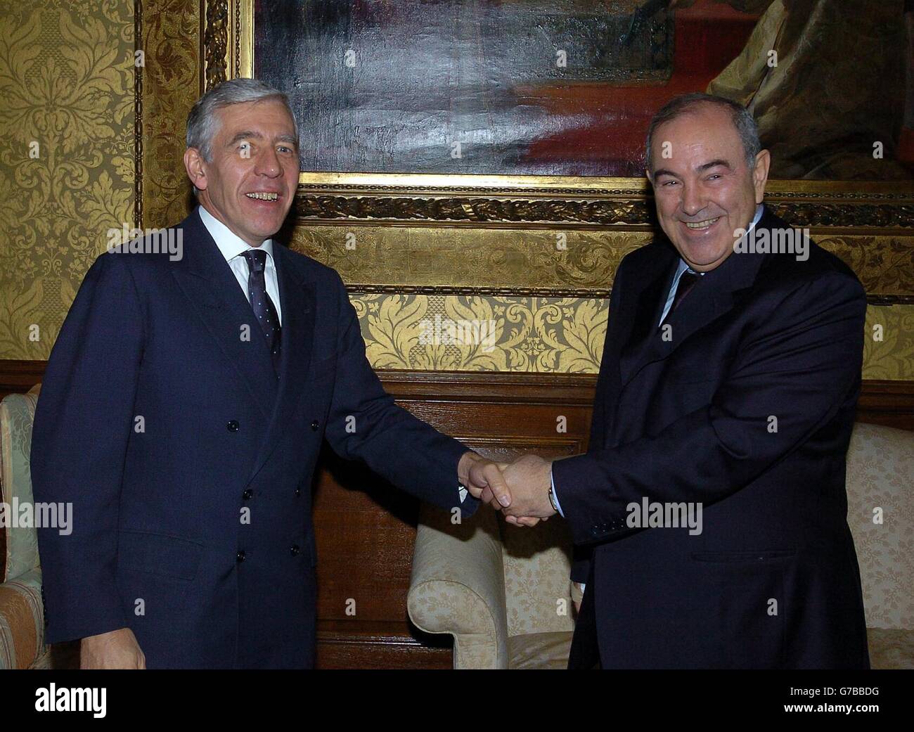 Jack Straw meets Iraqi Prime Minister Iyad Allawi Stock Photo Alamy