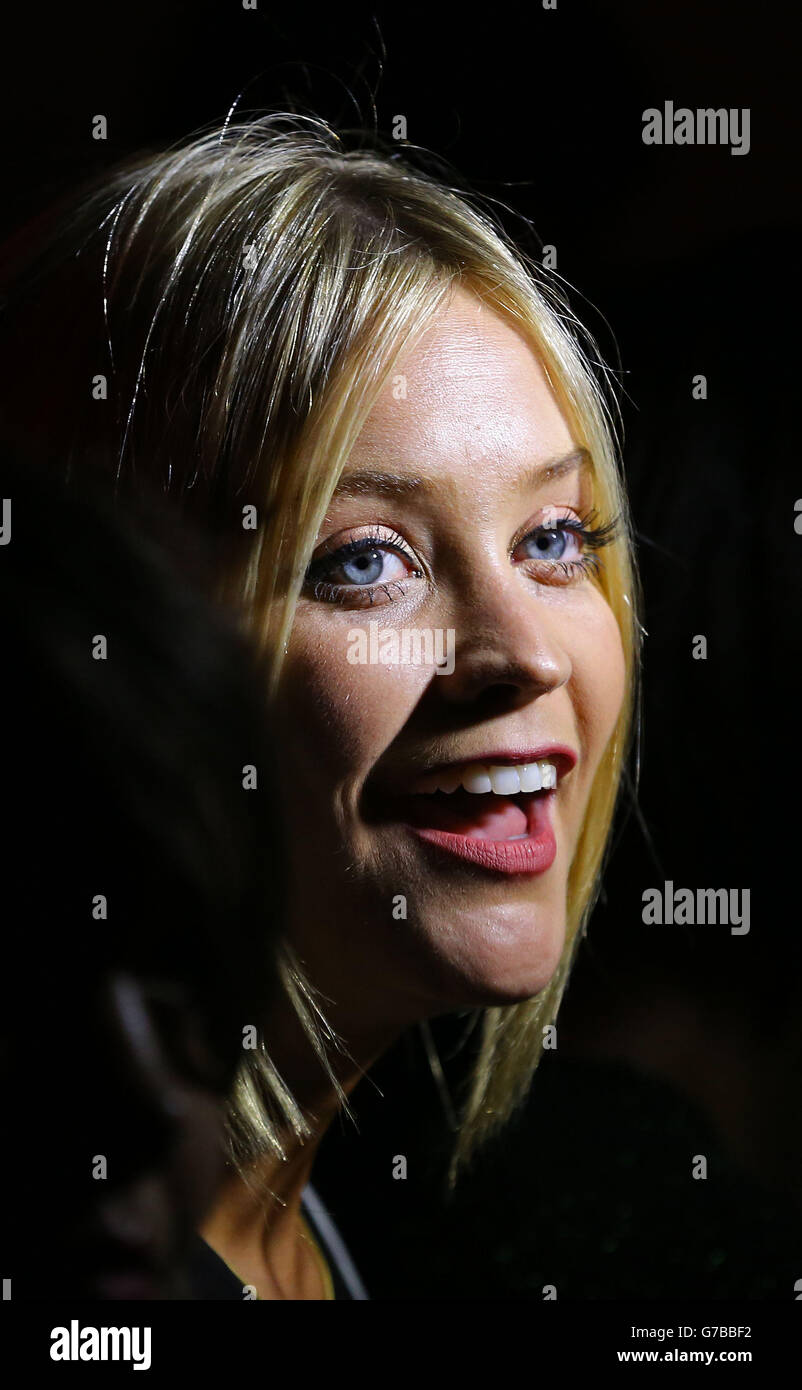 PPQ Front Row - London Fashion Week 2014. Laura Whitmore attends the PPQ show at Le Peep Boutique in central London, as part of London Fashion Week. Stock Photo