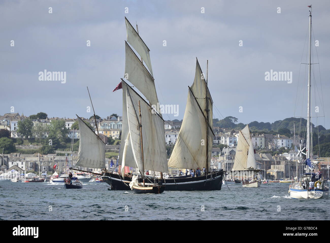 A tall ship taking part in the Parade of Sail from Falmouth harbour