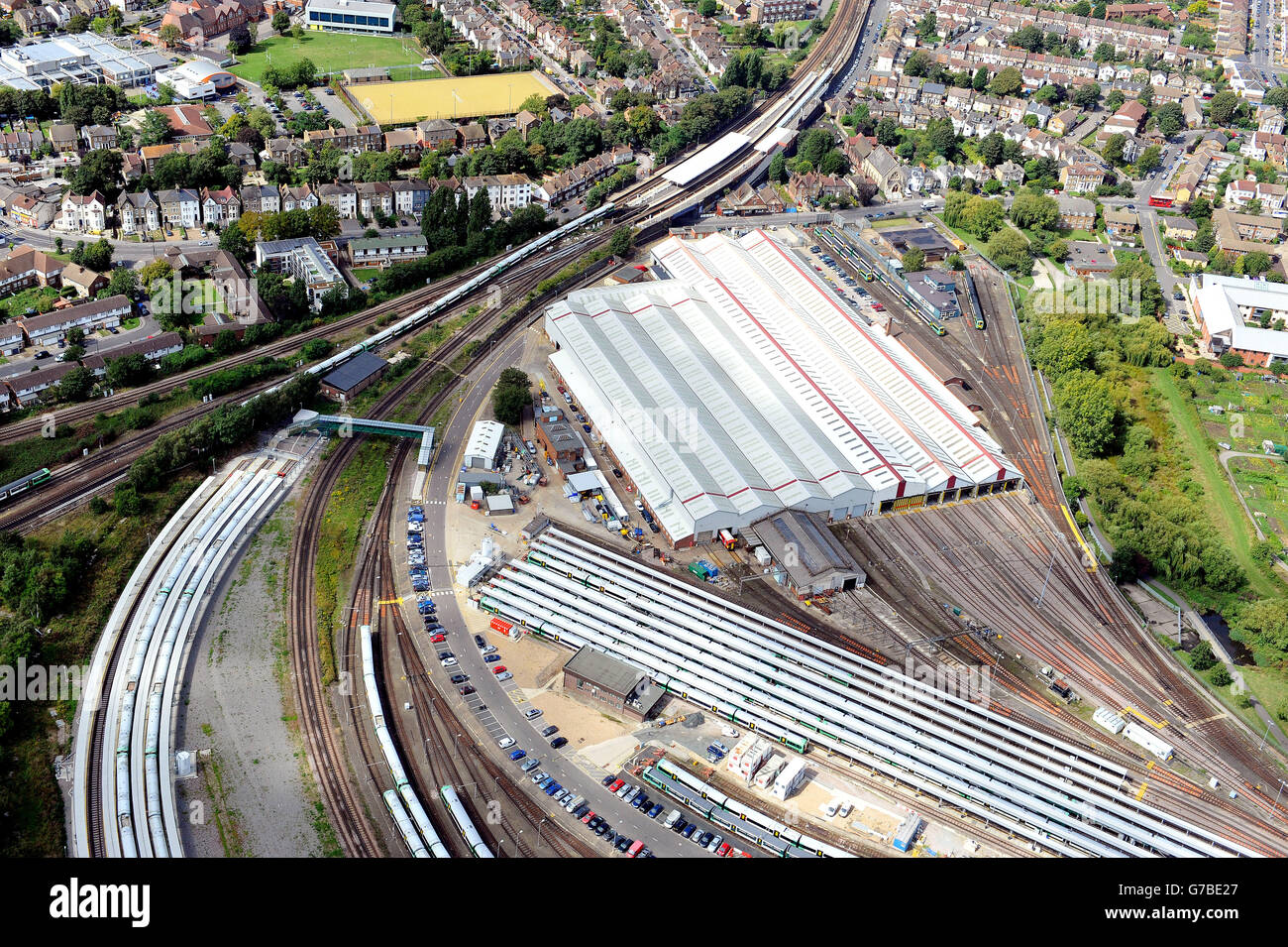 Norwood Junction station and Selhurst Park rail depot in Croydon, south