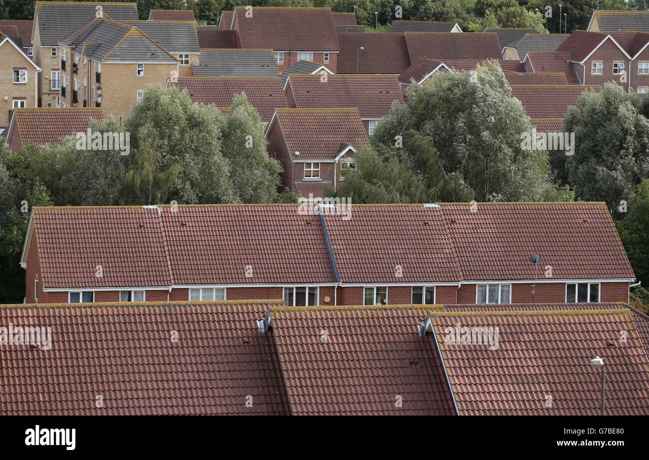 House prices. A view of houses in Thamesmead, south east London Stock