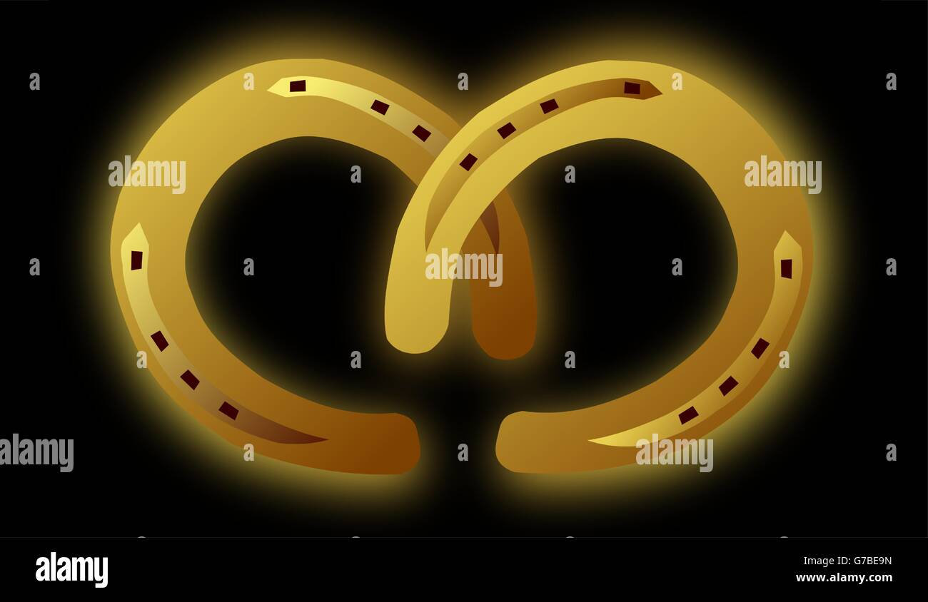 two horseshoe for good luck , two Golden Horseshoe Stock Vector Image & Art Alamy
